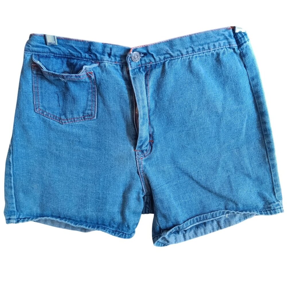 Vintage Women's 1970's Shorts High Waist Boho Denim Disco 34 tag 28" Measured